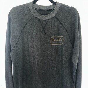 Brixton  Grey Men's Crewneck Pullover Sweatshirt Size S